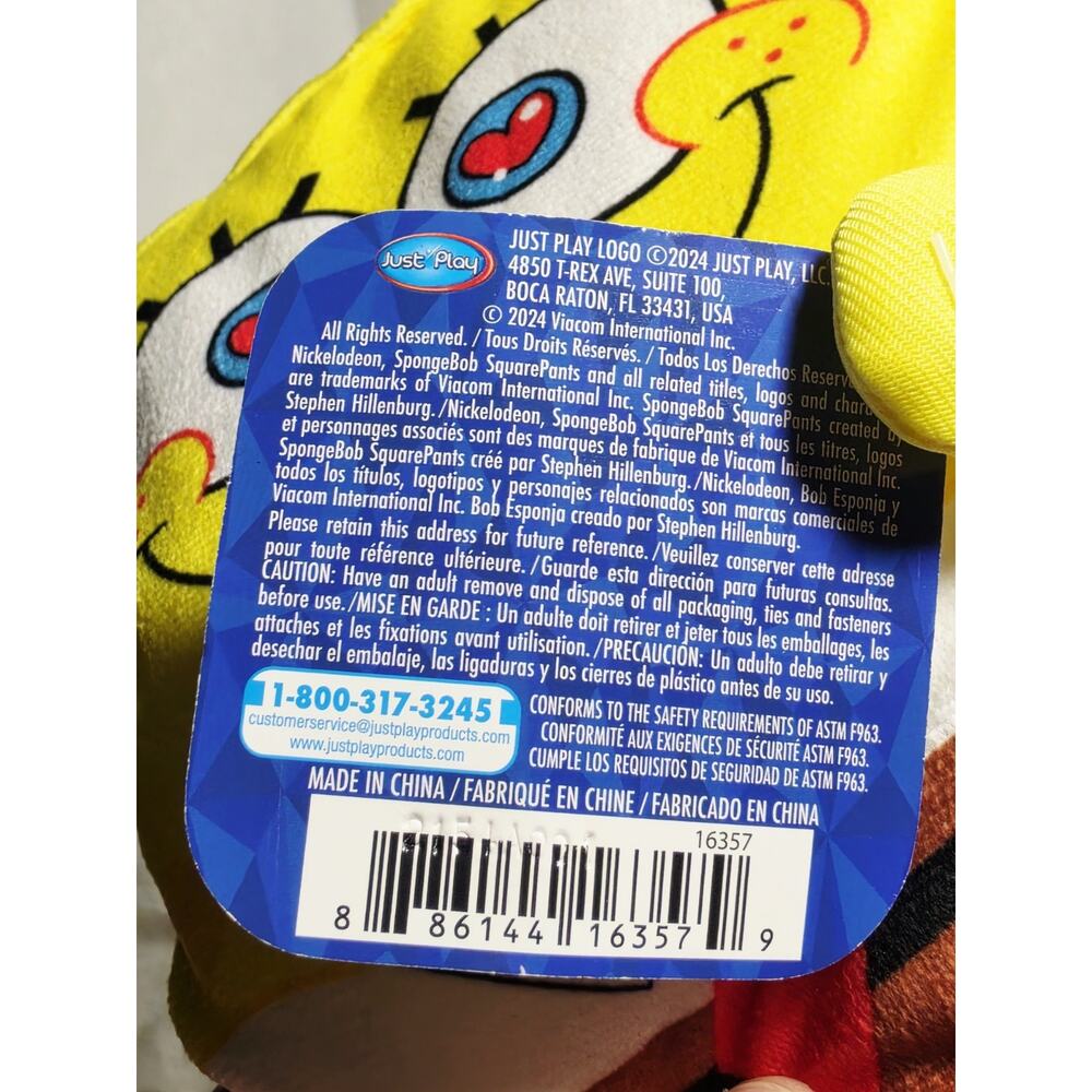 Nickelodeon SpongeBob SquarePants CUPID Angel Valentines 10” Plush Retired - Picture 8 of 10